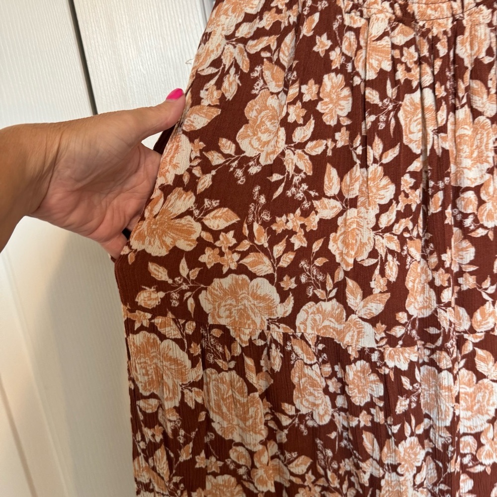 Abercrombie & Fitch Brown Floral Midi Dress - Picture 5 of 11